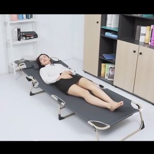 เตียงนอน, เตียงพับ, เตียงนอนพับได้, เตียงสนาม, เตียงพับนอนได้, 2 in 1, กระบวนการเตียงพับเหล็ก, รับน้ำหนักได้ 300 ปอนด์