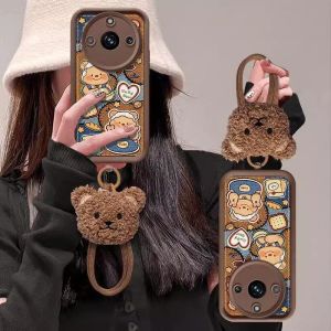 ใหม่ เคส Phone Case Honor X9C Smart X9b X9a X7b X7a X9 X7 X5 Plus 4G 5G แฟชั่นลายการ์ตูนน่ารักบิสกิตหมี Lambskin เคสโทรศัพท์ กันตกพร้อมตุ๊กตาและสายคล้อง2025