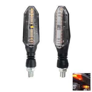 1/2Pairs Motorcycle LED Turn Signal Light Universal Flowing Water Signal Indicator Lamp 12LED Amber Flash Light DRL Driving Lamp