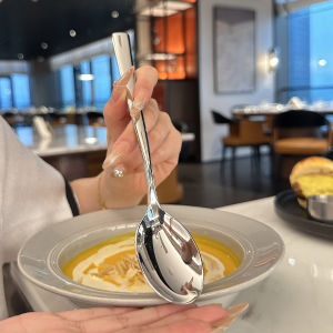 High-End Dining Utensils 316 Grade Stainless Steel Western Soup Spoon Rice Spoon Soup Ladle Elegant Tableware Set