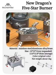 Mountainhiker Five/Seven Stars Portable Gas Stove Burner for Outdoor Camping Hiking Picnic BBQ Cooking Furnace Tourist Supplies