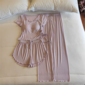 COSMO LADY | Thick Bust Support Light Weight Summer Sleepwear For Women Two-Piece