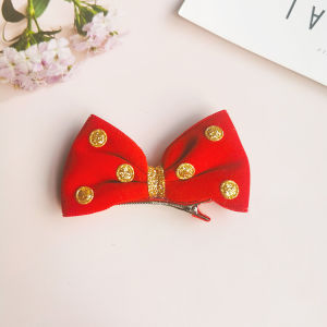 Classic Polka Dot Minnie Butterfly Knot Hair Clip Girls 3D Hairband Amusement Park Scenery Headwear Red Princess Style