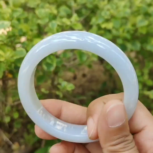 57 mm Peace Bangle SG Local Seller Natural Type A Jadeite Jade certificate weighs 64.36 grams Width: 13.1 mm Thickness: 8.5 mm (bangle25)