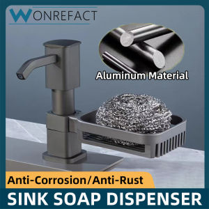 Brushed Nickel Kitchen Sink Square Soap Dispenser Durable Pump Large Flow with ABS Pump Head Lotion or Kitchen Soap Dispenser Pump