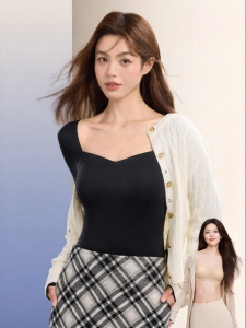 Secret World | Womens Thermal Top with Padded Cups Slim Fit Long Sleeve Undergarment