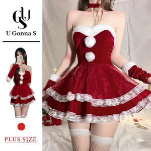 U Gonna S Đồ lót giáng sinh cho nữ đồ ngủ màu đỏ không tay Bodycon v-cổ hở lưng nâng ngực thời trang đàn hồi ngủ bên 2025 thiết kế mới quà tặng cho bạn gái