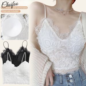 New Summer Womens Camisole Vest Lace Camisole Vest With Chest Cushion Thin Shoulder Strap Beautiful Back Top Korean Fashion Camisole Vest Soft Comfortable Cool Breathable Camisole Vest Top
