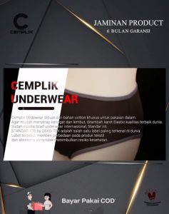 Cemplik Underwear Premium Bahan Cotton SNI Garansi 6 Bulan / Celana Dalam Wanita Berkualitas Merk Cemplik Bahan Katun Lembut Adem Menyerap Keringat Dan Elastis / Pakaian Dalam Cewek Perempuan Aman Standar Nasional Indonesia