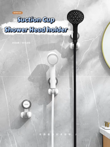 Ecoco Shower Head with Suction Cup Adjustable Shower Holder Shower Head Hanger