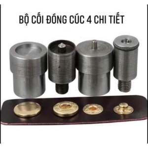 Bộ khuôn cối đóng nút bấm sắt 4 thành phần có 2 cỡ khuôn để chọn lựa