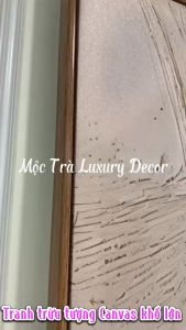 Tranh trừu tượng in canvas đã gồm khung tone xanh lá nghệ thuật trang trí phòng khách khách sạn homestay