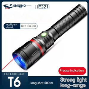 Smiling-Shark-E221-Super-Bright-Torchlight-Laser-Flashlight-Strong-Light-Infrared-Zoomable-long-range-LED-Rechargeable-Household-and-Outdoor-Laser-Light