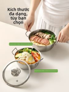 FaSoLa | Stainless Steel Handle Lid Large Capacity Student Dorm Bowl