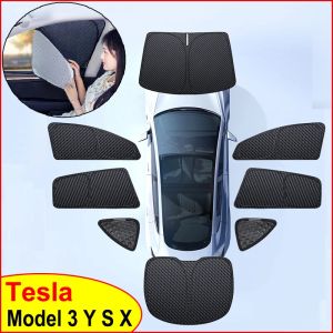 Privacy Side Window Sunshade for Tesla Model 3 Y S X Juniper Highland 2025 Sun Shade Front Rear Windshield Camping Hiking Rest
