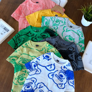 S X [Hb7133] Full Print Cute Bear T-shirt