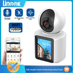 Camera An Ninh Wifi Linook 1080P Với Màn Hình IPS 28 Inch Camera Quan Sát Thông Minh Ngoài Trời Trong Nhà Video Hai Chiều Giám Sát Di Động Màu Trắng
