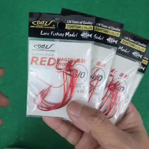 Lưỡi Móc Mồi Mềm Odz Red Magic Hook Dùng Câu Lure Cá Lóc Chẽm Tráp Mú