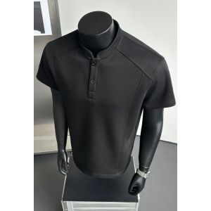 Áo Thun Polo Henry Collar Phong Cách Retro Ứng Dụng Cleanfit