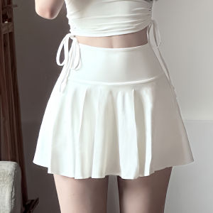 Váy Ngắn Thể Thao Cạp Cao Mùa Hè Mỏng Mới Chạy Bộ Chống Ánh Sáng Xếp Ly Thể Thao Yoga Quần Lưới Quần Tennis