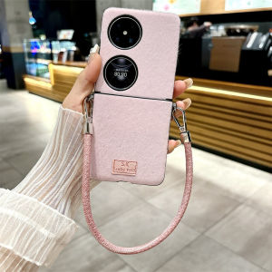 Huawei P50 Pocket Fashionable Plush Mobile Phone Case with Lanyard Foldable Screen Side Buckle Protection High-End Feel Creative Personalized Trend New