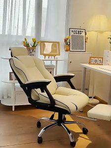 Ghế Văn Phòng Da PU Cao Cấp Ghế Làm Việc Công Thái Học Tựa Đầu 4D Kèm Để Chân Ngả Lưng Hỗ Trợ Điều Chỉnh Tư Thế Ngồi
