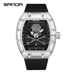 SANDA Mens Luxury Brand Fashion Casual Military Watches Waterproof Quartz Auto Date Male Watch Clock