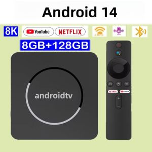 Hộp TV Thông Minh Android 14 8K Media Player Với Trợ Lý Giọng Nói Của Google WiFi Kép Bluetooth 5.0 Allwinner H313 Hỗ Trợ RAM 2/4/8GB & Bộ Nhớ 16/32/64/128GB