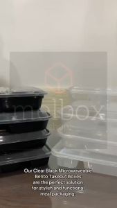 [25 pcs] Clear Black Microwaveable Bento Take Out Box (2 3 4 and 5 Division)