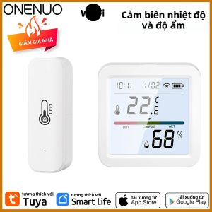 Tuya WIFI Cảm Biến Nhiệt Độ Và Độ Ẩm Trong Nhà Nhiệt Kế Đo Độ Ẩm Cuộc Sống Thông Minh Tương Thích Với Alexa Google Assistant Không Có Màn Hình LCD