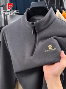 Áo Nỉ Nam Pierre Cardin Tự Phát Nhiệt Có Khóa Kéo Cổ Cao Dài Tay Ấm Áp Hai Mặt Mùa Thu Đông Thường Ngày Polo Cổ Polo