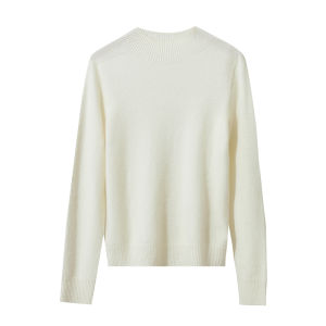 AMII | New Versatile Seamless Integral Half-high Collar Pure Wool Sweater