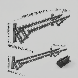 MINGZHI | Adjustable Fixed Telescopic Wall Outdoor Clothes Drying Rack