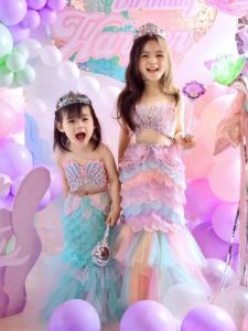 High-Quality Mermaid Handmade Birthday Dress for Girls
