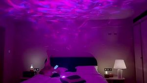 Flame Projection Aromatherapy Water Wave Projector Night Light Essential Oil Diffuser with Auto‑Off Protection Unique Gift