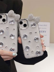 Kt Cat Phone Case Full Drill Large Butterfly Knot 3D Flash Diamond Protection for  14 Cute Katy Cat 13 Water Diamond Cover 12 High End Personality Women