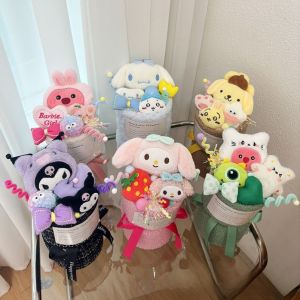 Valentines Day Gift Cartoon Doll Flower Bouquet Finished Product Birthday Gift for Girls Flower Shop Creative Toys