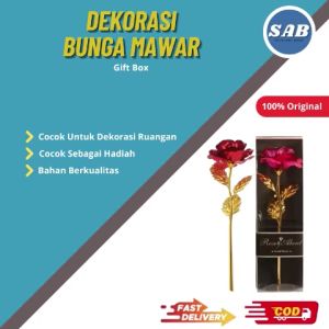 Kado Bunga Mawar Gold Foil: Hadiah Dekorasi Valentine & Ulang Tahun