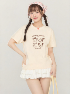 Gbiaior | Cute Dachshund Print Loose Fit Tee