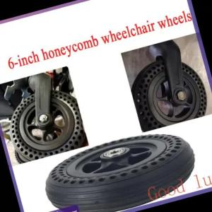 6x1 1/4 solid tire wheelchair 6-inch inflatable front wheel honeycomb solid tire whole wheel