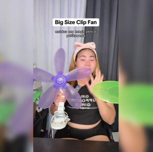 Blue King Size Clip-On 5-Blade Oscillating Desk Fan with Strong Wind & Energy Saving Features