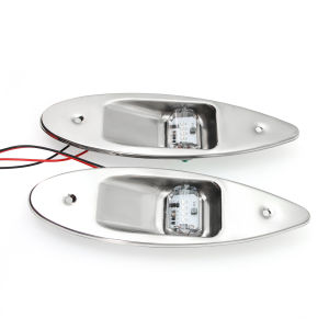 RYSJM | 1 Pair Stainless Steel Red&Green 12V Navigation Light Marine Warning Lamps Boat Supplies
