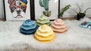 ของเล่นแมว รางบอล3ชั้น จานเสียงแมว สามารถหมุนได้ 360 องศา ลูกบอลของเล่นสัวต์เลี้ยง