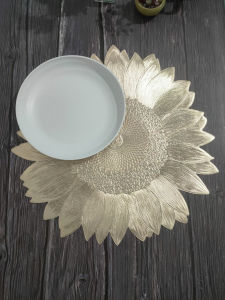 Tấm Trải Bàn Hình Hoa Hướng Dương Sang Trọng PVC Chống Thấm Nước Chống Trượt Cách Nhiệt Tấm Trải Bàn Ăn Khách Sạn Nhà Hàng