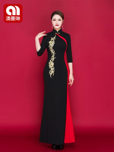 AOMANLIN | Modified Show Cheongsam Dress Slim Embroidered Long