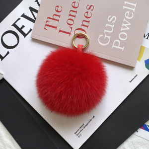 Cute Fox Fur Ball Plush Keychain Bag Accessory Womens Small Ball Ornament Backpack Decor Car Key Holder Premium Customized