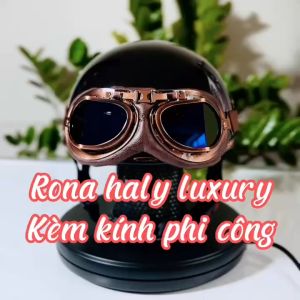 Mũ bảo hiểm nửa đầu Rona haly luxury kèm kính phi công cao cấp nón bảo hiểm có lỗ thông gió thoáng khí - Rona Helmet