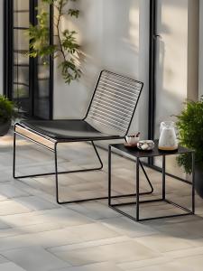 เก้าอี้ทานอาหารแบบมีโครงเหล็กสไตล์ยุโรป ทรงเรียบง่าย สำหรับใช้ในสวน ริมดาดฟ้า สำหรับใช้ในบ้าน สไตล์ย้อนยุค โต๊ะกาแฟ ร้านกาแฟ