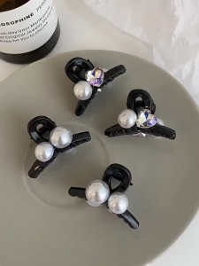 Pearl Hair Clip Hair Pin 爱心珍珠水钻发夹 Klip Rambut Jepit Anak Rambut Elegant Women Diamond Side Clip Forehead Hair Accessories