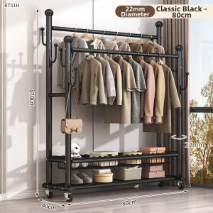JIAJIESHI | Portable Multi-functional Double Rod Clothes Rack